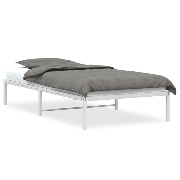 vidaXL Cadre de lit métal blanc 100x190 cm