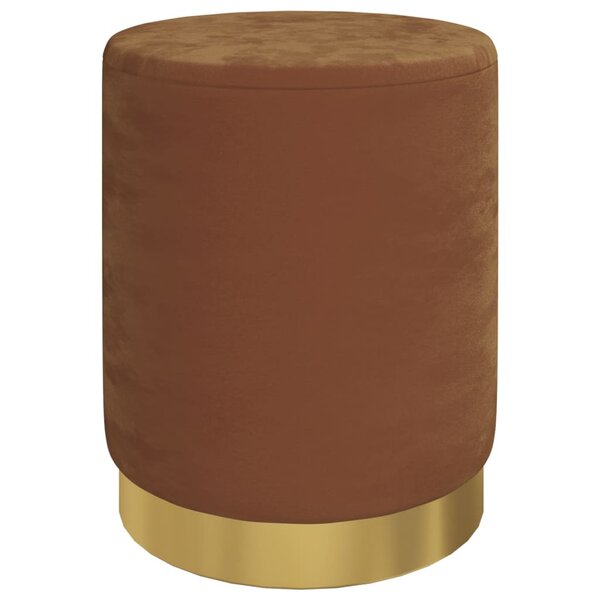 vidaXL Tabouret de rangement rond Marron Velours