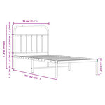 vidaXL Cadre de lit métal avec tête de lit blanc 90x200 cm