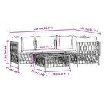 vidaXL Salon de jardin avec coussins 5 Pièces anthracite acier