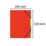 Trieur agrafé avec élastiques 7 compartiments ROUGE EXACOMPTA