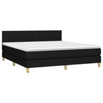 vidaXL Sommier à lattes de lit avec matelas LED Noir 180x200 cm Tissu