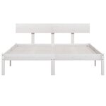 vidaXL Cadre de lit Blanc Bois de pin massif 135x190 cm Double