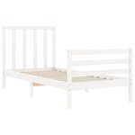 vidaXL Cadre de lit avec tête de lit blanc 90x200 cm bois massif