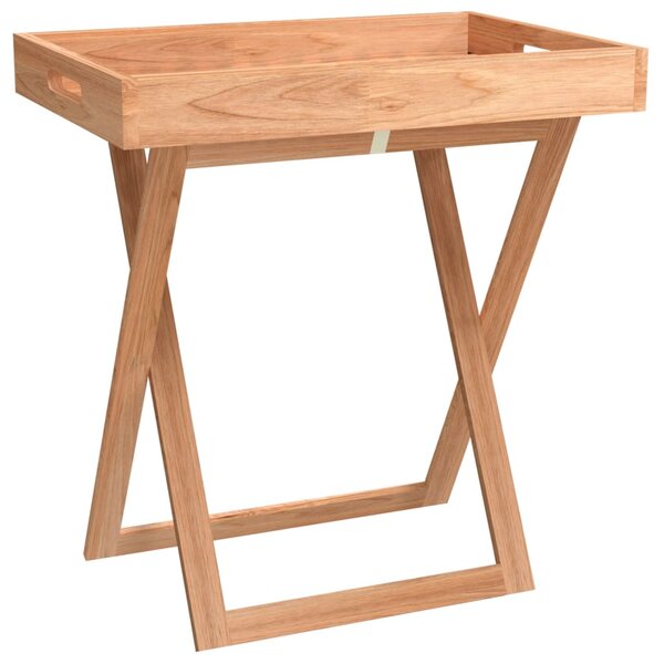 vidaXL Table à plateau pliante 52x36x56 5 cm Bois massif de noyer