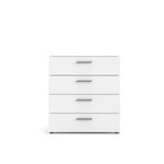 TVILUM Commode 4 tiroirs - Blanc - L 80 x P 40 x H 68,5 cm - TYHJA