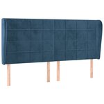 vidaXL Tête de lit avec oreilles Bleu foncé 183x23x118/128 cm Velours