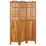 vidaXL Cloison de séparation 3 panneaux 121 5x2x180 cm Bois d'acacia