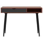 Bureau table poste de travail meuble d'ordinateur informatique étude d'ordinateur avec tiroir 110 x 50 x 75 cm brun 02_0023702