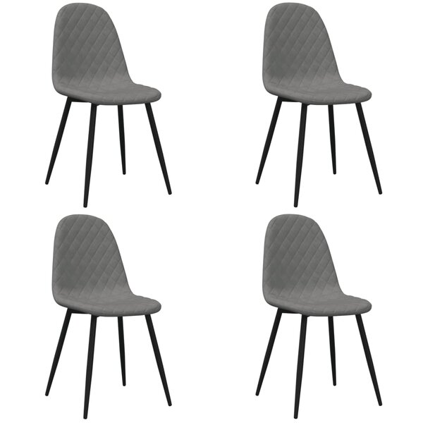 vidaXL Chaises à manger lot de 4 Gris clair Velours