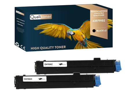 Qualitoner x2 toners 43979102 noir compatible pour oki