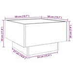 vidaXL Table basse avec LED gris béton 50x50x30 cm bois d'ingénierie