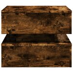 vidaXL Table basse avec lumières LED chêne fumé 50x50x40 cm
