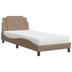 vidaXL Lit avec matelas cappuccino 90x200 cm similicuir
