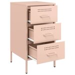 vidaXL Tables de chevet 2 Pièces rose 36x39x68 cm acier laminé à froid