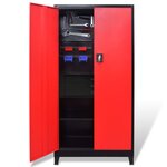 vidaXL Armoire avec coffre à outils Acier 90x40x180 cm Rouge et noir