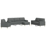 vidaXL Ensemble de canapés 4 Pièces repose-pied et coussins décoratifs