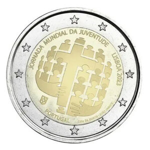 2 euros commémorative Portugal 2023 - Journée mondiale de la jeunesse.