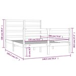 vidaXL Cadre de lit bois de pin massif 135x190 cm double