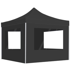 vidaXL Tente de réception pliable et parois Aluminium 2x2 m Anthracite