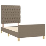 vidaXL Cadre de lit avec tête de lit Taupe 90x200 cm Tissu