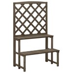 vidaXL Support de plantes et treillis Gris 70x42x115 cm Bois de sapin