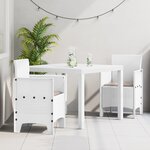 vidaXL Ensemble de Salle à Manger de Jardin 3 Pièces avec Coussins Blanc Rattan Poly