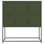 vidaXL Buffet vert olive 100 5x39x107 cm acier laminé à froid