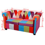 vidaXL Canapé Chesterfield 2 places tissu