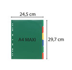 Intercalaires Polypropylène Souple 6 Positions - A4 Maxi - Couleurs Assorties - X 100 - Exacompta