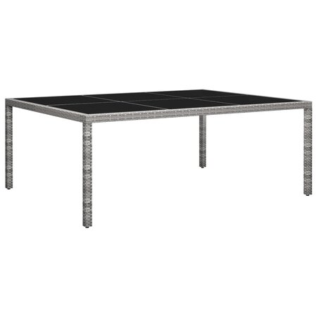 vidaXL Table à manger d'extérieur Gris 200x150x74 cm Résine tressée