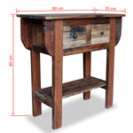 vidaXL Table console Bois de récupération massif 80 x 35 x 80 cm