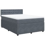 vidaXL Sommier à lattes de lit et matelas Gris foncé 160x200cm Velours