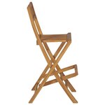 vidaXL Tabourets pliables de bar d'extérieur lot de 2 bois teck solide