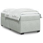 vidaXL Sommier à lattes de lit et matelas Gris clair 90x200 cm Velours