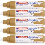 Marqueur acrylique large 5000 Or précieux 5-10 mm x 5 EDDING