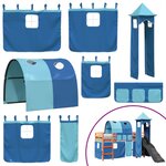 vidaXL Lit mezzanine enfants avec tour bleu 90x190 cm bois pin massif