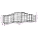 vidaXL Paniers à gabions arqués 11 Pièces 200x50x40/60 cm fer galvanisé