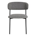 2 chaises en boucle gris clair avec pieds noirs