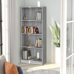 vidaXL Bibliothèque 4 niveaux Sonoma gris 60x24x142 cm