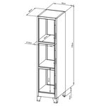Casier de bureau armoire meuble de rangement pour bureau atelier chambre acier métallique avec 3 portes acier laqué 180 x 38 x 45 cm gris 03_0006347