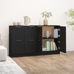 vidaXL Buffets 2 Pièces Noir 60x30x70 cm Bois d'ingénierie