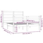 vidaXL Cadre de lit Blanc Bois de pin massif 120x190 cm Petit double