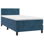 vidaXL Sommier à lattes de lit et matelas et LED Bleu foncé 80x200 cm