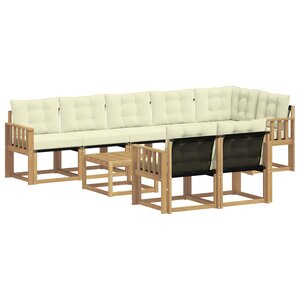 vidaXL Ensemble de canapés d'extérieur 9 Pièces Blanc et crème