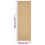 vidaXL Tapis Sisal naturel 66x200 cm