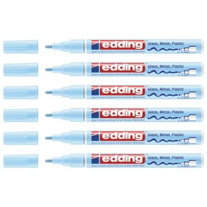 Marqueur Peinture brillante 751 Bleu Pastel Pointe Ronde 1-2 mm x 6 EDDING