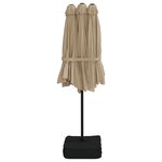 vidaXL Parasol à double tête avec LED taupe 449x245 cm