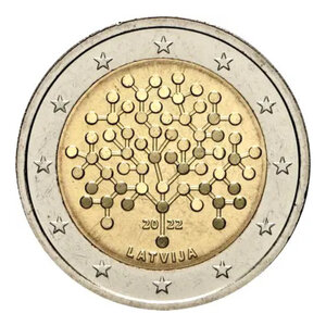 2 euros commémorative Lettonie 2022 - La Banque de Lettonie.
