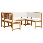 Ensemble de banc de jardin 5 pièces avec coussins en bois d'acacia
